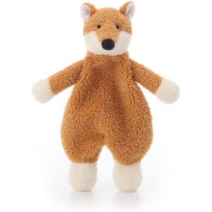 Apricot Lamb Stuffed Animals Security Blanket Yellow Fox Infant Nursery Character Blanket Luxury Snuggler Plush(Yellow Fox, 10 Inches)