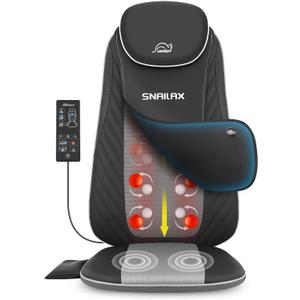 Snailax Shiatsu Back Massager with Heat & Vibration, 3D Kneading Massage Chair Pad for Pain Relief Deep Tissue, Chair Massager for Office Home Chair Use, Gifts for Mom, Dad