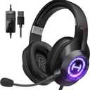 Edifier G2II Gaming Headset for PC PS4 USB Wired Gaming Headphones with 7.1 Surround Sound with Noise Canceling Microphone and RGB Light 50mm Driver Compatible with Mac Desktop PC Black