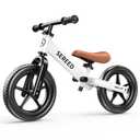 WaveSlider Colorful Lighting Balance Bike, Toddler Balance Bike 2 Year Old, No Pedal Push Bike with 12" Real Rubber Wheels, Pump, Safety Pad and Footrest, Kids Bike for Toddlers 2-5 Years Old 