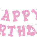 Pink Birthday Cowgirl Banner for Women, Western Cowboy Cowgirl Birthday Party Decorations Girls Rodeo Party Supplies