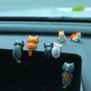 2 x Cute Cat Car Interior Accessories Dashboard Decorations, 29 Piece Car Dash Decor Rearview Mirror Ornament Cute Pussy Figures Anime Decor for Car Home Garden Office