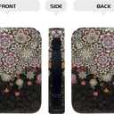 Suobstales Boho Mandala Flower Print Bible Cover for Women Men PU Leather Makeup Organizer Expand Brief Case Journal Case Christian Purses Handbags with Handle and Zippered, XL