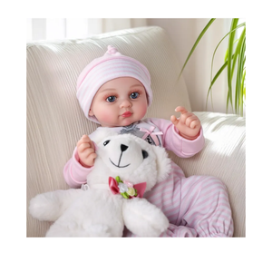 BABESIDE Baby Dolls, 15Inch Realistic Cute Soft Cloth Body Baby Doll Real Life Baby Dolls with Accessories in Rainbow Plush Bear Outfit for 3+ Year Old Girls Gifts, Pretend Play, Collection