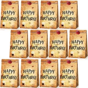 Containlol 28 Pcs Wizard Party Favor Bags Magical Treat Bags Paper Goodie Candy Bags Magical Wizard Birthday Party Favors for Kids Boy Girl Birthday Decor Gift Supplies