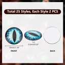 PH PandaHall 50PCS Glass Dragon Eyes, 25 Style 30mm Animal Craft Eyes Half Round Dome Glass Cabochon Flatback Horse Eyes Cat Eyes for Sculptures Props Halloween and Clay Animals Making