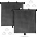 Sfee Car Window Shades for Baby-2 Pack Retractable Side Window Car Sun Shade Blocks UV Rays & Heat for Sun Protection Roller Sunshade Visor Window Shade for Kids,Passengers,Pets (20''x22'')