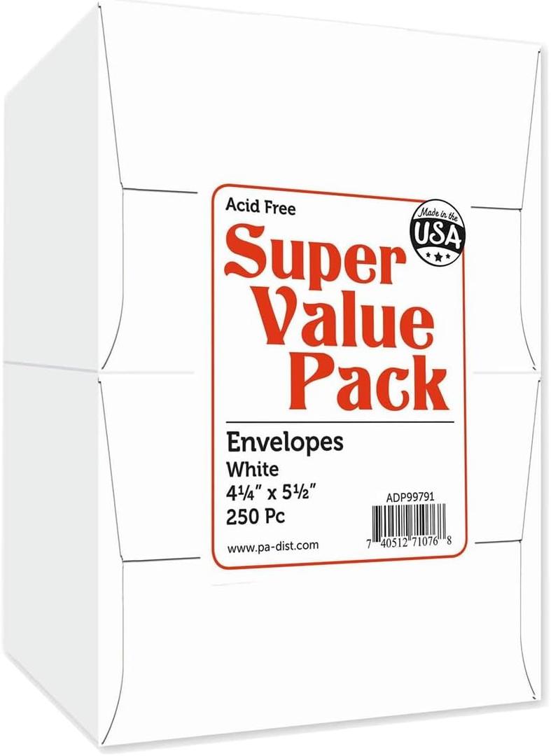 3 AD Super Value Envelopes 250 Pcs White 4.5x5.5