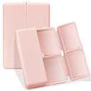 FYY Daily Pill Organizer, 7 Compartments Portable Pill Case Travel Pill Organizer,[Folding Design] Pill Box for Purse Pocket to Hold Vitamins,Cod Liver Oil,Supplements and Medication-Pink, 2 Pack, Big, and Small