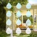 Water Droplets Bird Scare Discs Wind Spinners Outdoor, Highly Reflective Metal Double-Sided Bird Reflectors Extra Sparkly Garden Decor, Bird Deterrents for Outside Patio Porch, Unique Gardening Gifts