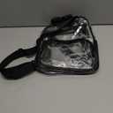 Clear Backpack for Stadium Events Clear Backpack 12x12x6 with Front Pocket for Concert Sport Fashion Women Backpack Events Work Travel (Black)