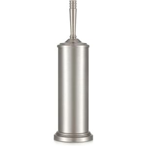 Stain Nickel Toilet Brush and Holder Set, Stainless Steel Toilet Brush for Bathroom,Heavy Duty Silver Toilet Bowl Brush,Deep Cleaning Modern Toilet Cleaner Brush -Space Saving, Covered Brush