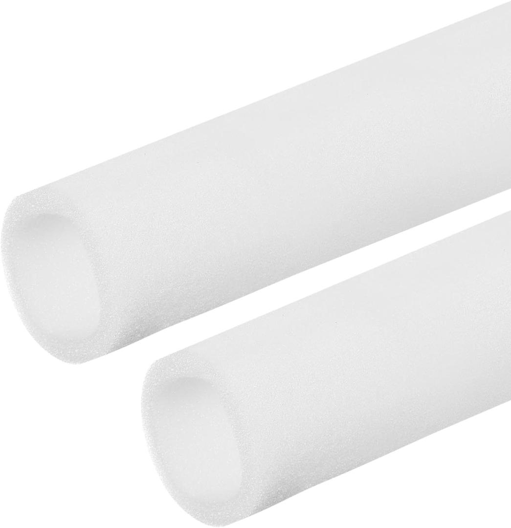 PATIKIL Pipe Insulation Foam Tube, 2 Pack Heat Preservation Foam Pipe Outdoor Wrap Pipe Covers 2-3/4" (70mm) ID x 3-1/2" (90mm) OD x 6.6 ft for Handle Grip HVAC Units, White