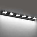SineRise LED Modern Bathroom Vanity Light Fixtures (6-Light, 48-Inch), Matte Black Modern Acrylic Bathroom Wall Lighting Fixtures Over Mirror (Cool White 6000K)