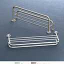 Gatco 5376 Designer II Bathroom Spa Towel Rack, 24", Chrome | Wall Mounted Stainless Steel 26.50" W X 5.68" H X 10" D Towel Holder Rack with Towel Bar for Bathroom