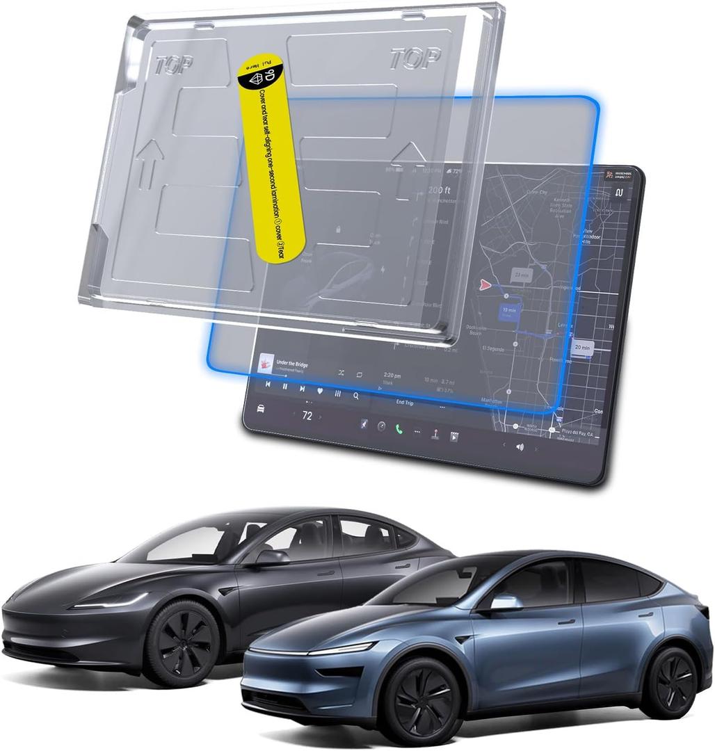Tesla New Model Y Juniper & Model 3 (2024–2025) Screen Protector/No Glare & Fingerprint – Model 3 Highland/New Tesla Model Y Juniper Accessories, Anti-Glare & Smudge-Free with Alignment Kit