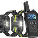 FunniPets Dog Shock Collar 2 Pack - Dog Training Collar with Remote IP65 Waterproof E Collar for Dogs Training with Shock Vibrate Beep and Light Modes for Small Medium Large Dogs