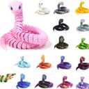 16 PCS 3D Printed Articulated Snakes, 12'' Movable Joint Fidget Viper Animal Model, Creative Ornaments Toys for Easter Home Office Tabletop Decor (Regular Colors)
