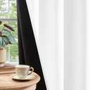 LIMON HOME White Blackout Curtains 72 inches Long for Living Room Bedroom, Soundproof Window Treatment Black Out Drapes for Hall Room, Set of 2 Panels