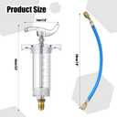 Tellegloww Oil and Dye Injector Kit 1/4 SAE with SAE R134a Oil Injector R1234yf Low Side Quick Coupler R410a Split Adapter Compatible with R134A R22 R12 R1234YF, Hand Push Compressor Manual 1oz/30ml