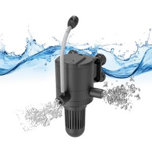 AquaMiracle Aquarium Powerhead Pump with Double Water Outlet & Aeration, 320GPH Fish Tank Water Pump Wave Maker for Aquarium, Submersible Aquarium Circulation Pump for 60-100 Gallon Tanks