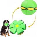 UFO Magic Balls, Pet Toy Flying Saucer Ball, Creative Doggy Disc Ball Stomp, Portable Decompression Flying Flat Throw Dog Balls Toy for Childrens Kids Small Dogs Outdoor Sports (Green)