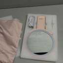 LitBear Travel Makeup Mirror with Lights, Rechargeable Double-Sided 10X/1X Magnifying Mirror, Portable Lighted Beauty Mirror, 3 Color Lighting, Dimmable Touch Screen, Tabletop Handhold Hanging (Pink)