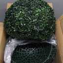 MYOYAY Artificial Topiary Ball 2Pcs Boxwood Balls Artificial Round Plants Fake Topiary Balls for Indoor Outdoor Wedding Home Patios Decor 16 Inch (16 Inch-M)