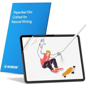 MOBDIK 2 Pack Paperfeel Screen Protector Compatible with iPad Pro 11 M5 2025 / M4 2024 New Version Crafted for Natural Writing, Less Reflection, Nib Friendly, with Easy Installation Kit
