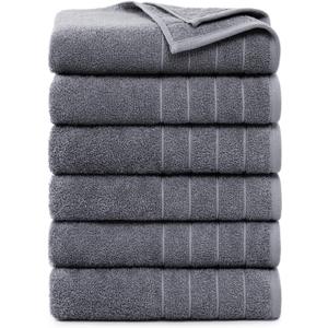 Casa Platino 100% Cotton Bath Towels Set of 6 (24"x48") - Ring Spun Mercerized Cotton Bathroom Towel Sets - Quick Dry, Highly Soft & Absorbent Grey Towels Set - Pre Shrunk, Fade Resistant - Cool Grey Casa Platino 100% Cotton Bath Towels Set of 6 (24"x48") - Ring Spun Mercerized Cotton Bathroom Towel Sets - Quick Dry, Highly Soft & Absorbent Grey Towels Set - Pre Shrunk, Fade Resistant - Cool Grey