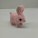 Hopearl Hopping Rabbit with LED Ears Interactive Electronic Pet Plush Bunny Toy with Sounds and Movements Animated Walking Wiggle Light up Ears Twitch Nose Gifts for Toddlers Birthday, Pink, 7''