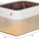 Foldable Storage Bin Collapsible Fabric Storage Basket Cube with Durable Handles Closet Organizer Bins for Organizing Shelves Drawers, Set of 3, 15" x 10" x 9.5", Beige