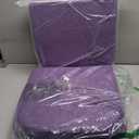 downluxe Indoor Chair Cushions for Dining Chairs, Soft and Comfortable Textured Foam Kitchen Chair Pads with Ties and Non-Slip Backing, 16" x 16" x 2", Purple, 4 Pack