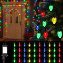 Christmas Pine Cones String Lights 110V Plug in 200 LED 131 FT C7 Fairy Twinkle String Lights 8 Modes Incandescent Light for Indoor Outdoor Wedding Party Christmas Decoration