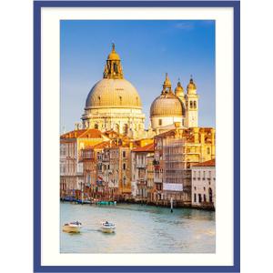 wyooxoo 30x40 Picture Frame Made of Solid Wood Photo Frames Display Pictures 24x36 with Mat or 30 x 40 Without Mat Colorful Frame For Wall or Tabletop Display,Dark blue