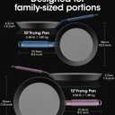 Carbon Steel Frying Pan Set, 10 & 12 Inch Nitrided Skillets | Multiple Cooking Sizes with Natural Patina Development; Ideal for Daily Cooking & High-heat Recipes