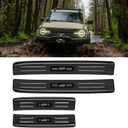 BIBLOZ Stainless Steel Door Sill Protector Compatible with Ford Bronco 2021-2024 2025 2026 Accessories Black Brushed 4 Door Sill Guards Trim(Not for Bronco Sport)