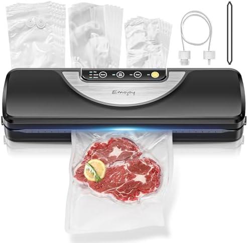 Emojoy Vacuum Sealer Machine, Built-in Bag Cutter, 11.8-Inch Sealing Length, Includes 15 Bags（BPA-Free）