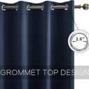 YGO Navy Blue Blackout Curtain Tiers Light Block Energy Saving Drapes Set Blinds Grommet Top Window Valances for Kitchen 52 inch W x 24 inch L 2 Pieces