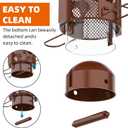 Metal Squirrel Proof Bird Feeder,Bird Feeders for Outdoors,Weight Activated Squirrel Proof Wild Bird Feeders with Finch Cardinal Chickadee,Large Capacity,Weatherproof and Durable,Reddish Brown