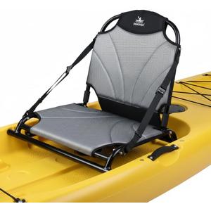 Aluminum Frame Kayak Seat Replacement Breathable Mesh Stadium Chair for Sit-On-Top Fishing Kayaks & Canoes High Back Support & Adjustable Straps