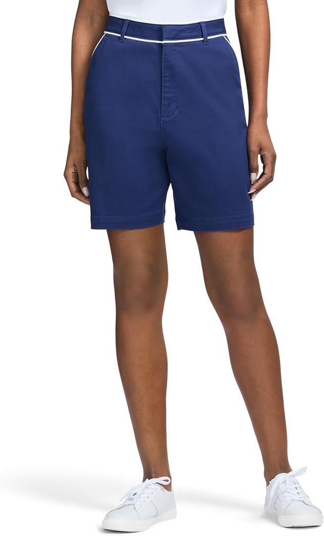 IZOD Women's Golf Shorts Performance Stretch (4, Medieval Blue)