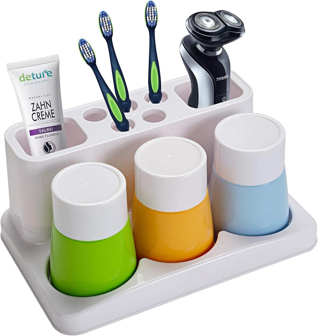 Toothbrush Holder Kids Family Set for Bathroom Storage Organizer