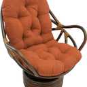 Blazing Needles Solid Microsuede Swivel Rocker Chair Cushion, 48" x 24", Spice, 1 Count