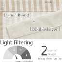 jinchan Linen Valance Curtain Striped Small Window Curtain Double Layer Light Filtering Modern Farmhouse Valance for Kitchen Living Room Bedroom 18 Inch Rod Pocket 1 Panel Taupe on Beige