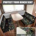 Floral RV Dinette Cushion Covers, Waterproof Camper Cushions Cover,RV Dinette Seat Covers, Cushion Slipcovers for Trailer Including 1 Backrest Cover & 1 Bench Cover