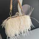 Women Ostrich Feather Purse Ostrich Tote Bag Fluffy Feather Purse Fringe Clutch Evening Handbag for Party Prom
