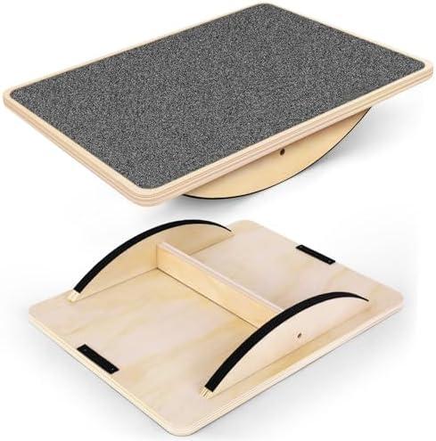 Balance Board Professional Wobble Board for Adults Anti-Slip 350LBS Balance Boards for Physical Therapy Standing Desk Core Strength Wooden Balance Board Rocker Board