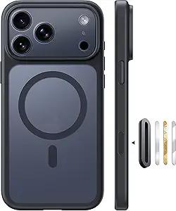 TOCOL for iPhone 17 Pro Max Case with Camera Control Capture Button, Compatible with Magsafe Charger, Builtin Magnetic Ring, Translucent Matte Phone Case for iPhone 17 ProMax 6.9 inch (Key Black)