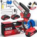 6 Inch Mini Chainsaw Cordless, 24V 2000mAh Rechargeable Battery, Auto-Oil, Lightweight & Safe Chainsaw for Women/Men/Seniors/Craftsman, Garden Tree Cutting, Wood Pruning Tool